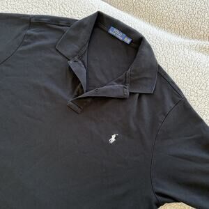 Polo Ralph Lauren Polo Shirt Mens Large Black Pima Cotton Size 2XLT